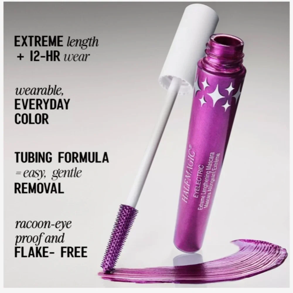 Half Magic Eyelectric Lengthening Tubing Mascara in Violet Acts Purple BNIB